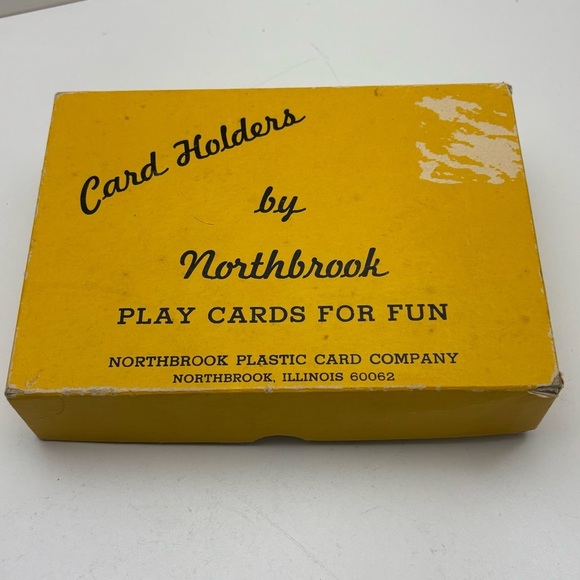 Set of 4 vintage plastic  playing card holders with original box - Picture 2 of 11